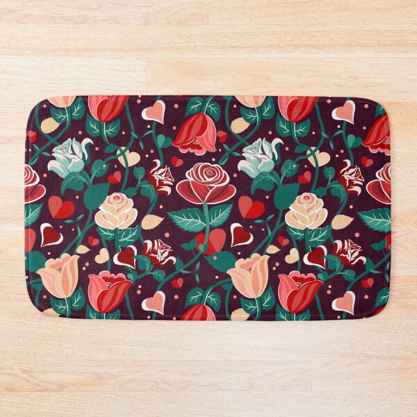 Item preview, Cute Mix Colours Rose Flowers with Green Leaves Deep Red Pattern designed and sold by Moyanana.