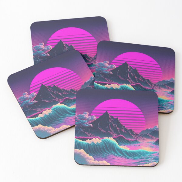 Item preview, Coastal Cosmos: A Vaporwave Sunset Overlooking the Ocean designed and sold by Mullet Monkey.