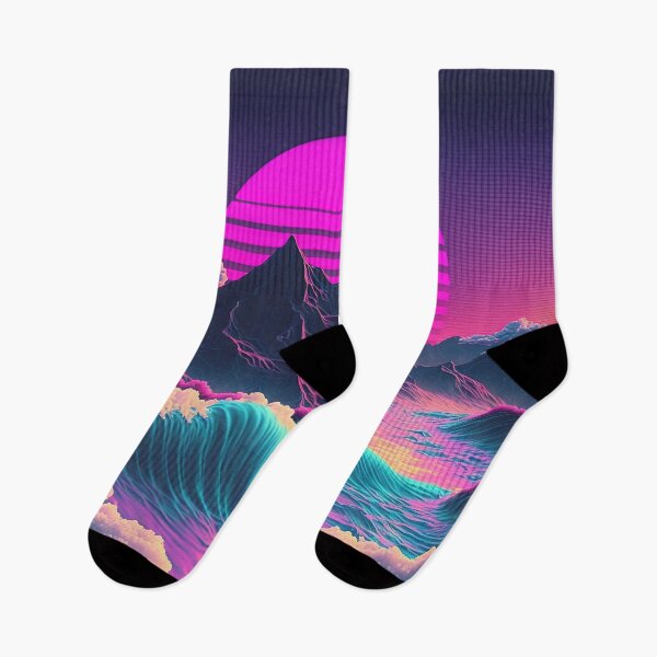 Item preview, Coastal Cosmos: A Vaporwave Sunset Overlooking the Ocean designed and sold by Mullet Monkey.