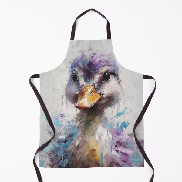 Item preview, Farm Animal Duckling, Printed Artwork in Palette Knife Style, Nursery Wall Art, Animal Painting in Purple and Grey designed and sold by VinceVanSloth.