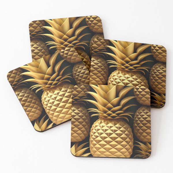 Item preview, Golden Pineapple Pattern on black designed and sold by RLan.