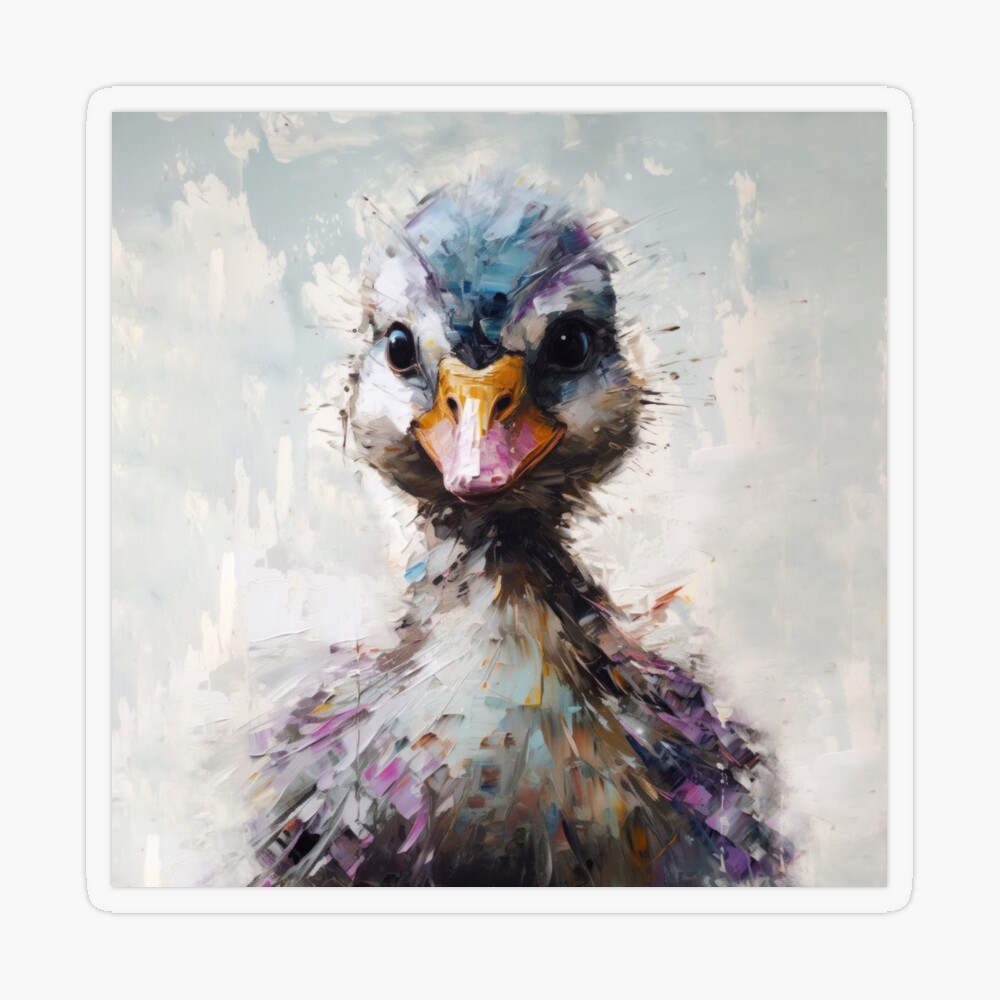 Baby duck art, Duckling farm animal nursery artwork by Paper