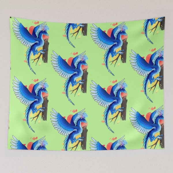 Item preview, Blue dragon landing in tree designed and sold by TalonessCstudio.