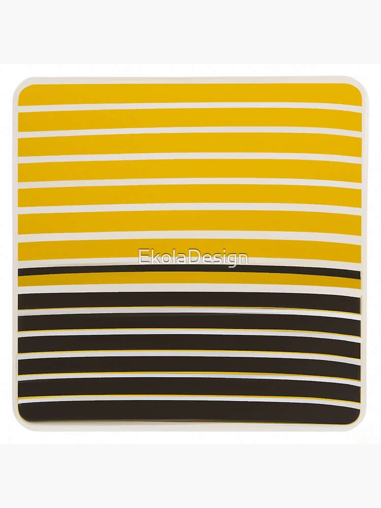 Disover Black and yellow retro stripe design II Premium Matte Vertical Poster
