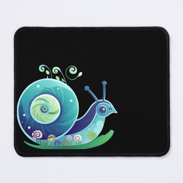 Item preview, Fanciful Friendly Snail 6 in Glowy Cool Blue Colors Swirly Spiral Sweetie designed and sold by Vicki Noble Art.