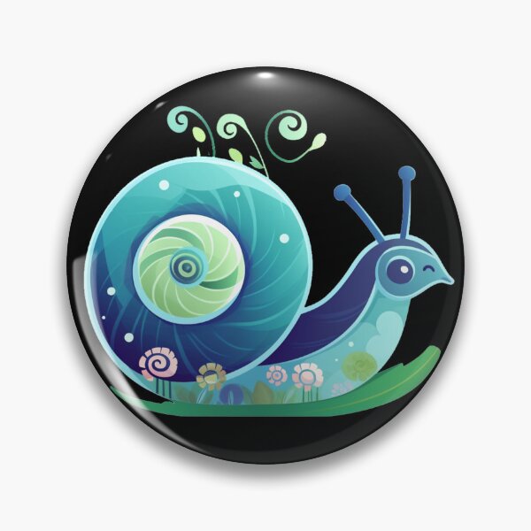 Item preview, Fanciful Friendly Snail 6 in Glowy Cool Blue Colors Swirly Spiral Sweetie designed and sold by Vicki Noble Art.