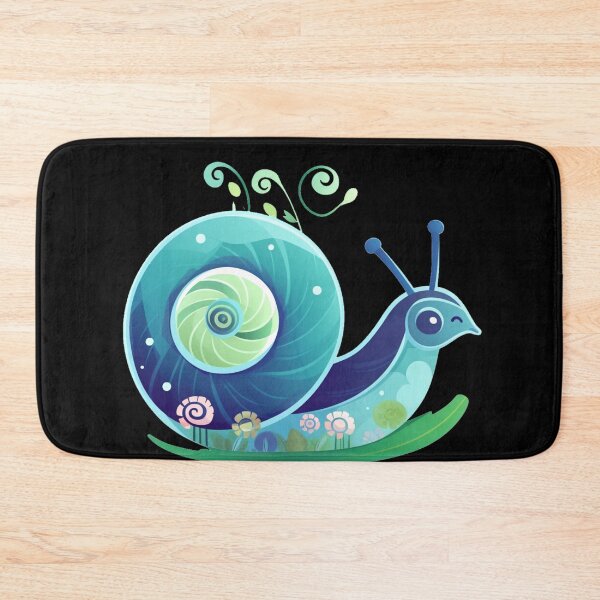Item preview, Fanciful Friendly Snail 6 in Glowy Cool Blue Colors Swirly Spiral Sweetie designed and sold by Vicki Noble Art.