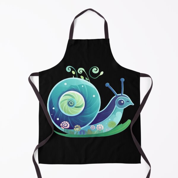 Item preview, Fanciful Friendly Snail 6 in Glowy Cool Blue Colors Swirly Spiral Sweetie designed and sold by Vicki Noble Art.