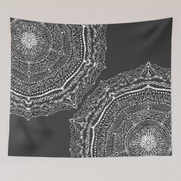 Item preview, Modern Black and White Scribble Bohemian Mandala designed and sold by Blkstrawberry.