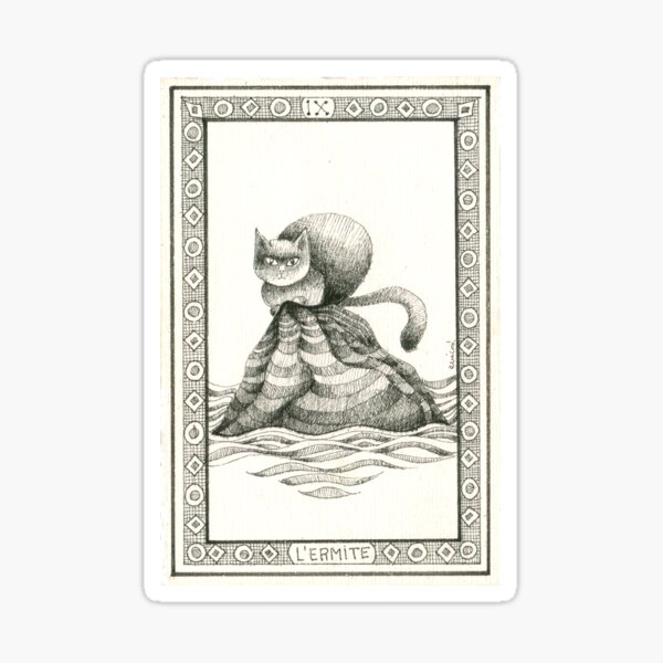      The Hermit, L'ermite: Cat Tarots: Major Arcana: for cat lovers Sticker