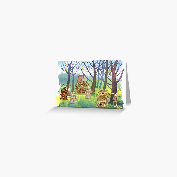 Item preview, Enchanted Bunny Village designed and sold by DaffodilArts.