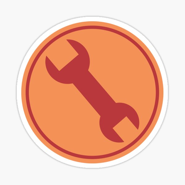 Artikel-Vorschau von Team Fortress 2 RED – Emblem der Ingenieur-Klasse, designt und verkauft von The Deep Machine.