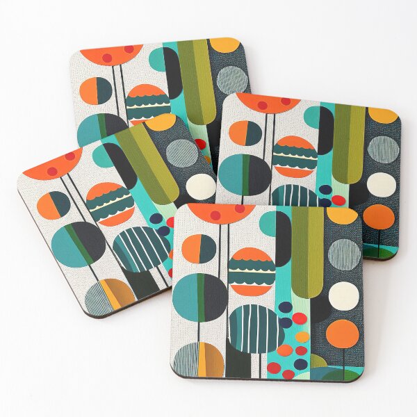Item preview, Colorful geometry textile shapes on canvas designed and sold by RK - Shop.