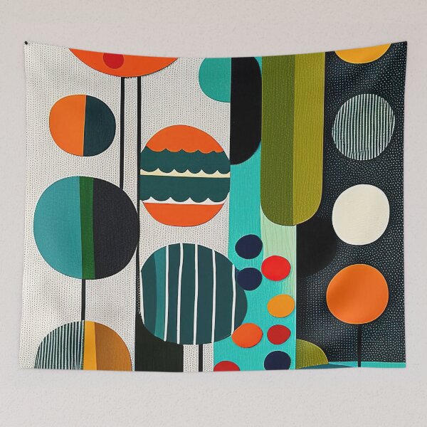 Item preview, Colorful geometry textile shapes on canvas designed and sold by RK - Shop.