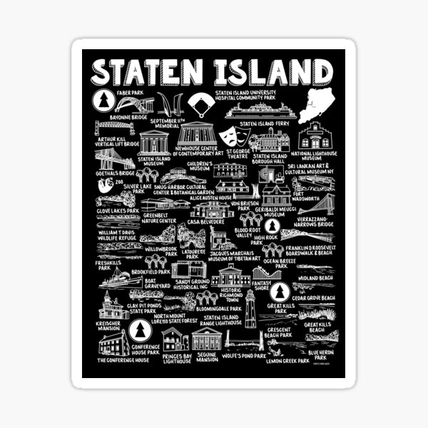 Aperçu de l'œuvre Art de la carte de Staten Island créée et vendue par fiberandgloss.