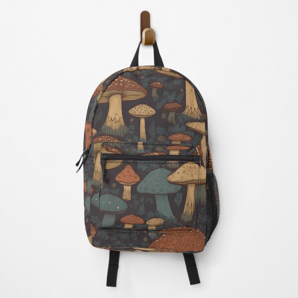Item preview, Dark Forest Fungi Illustration Woods Forest Brown Green Nature Mushroom pattern 1 designed and sold by Vicki Noble Art.