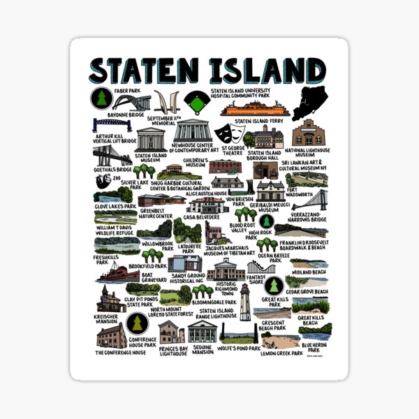 Aperçu de l'œuvre Carte de Staten Island créée et vendue par fiberandgloss.