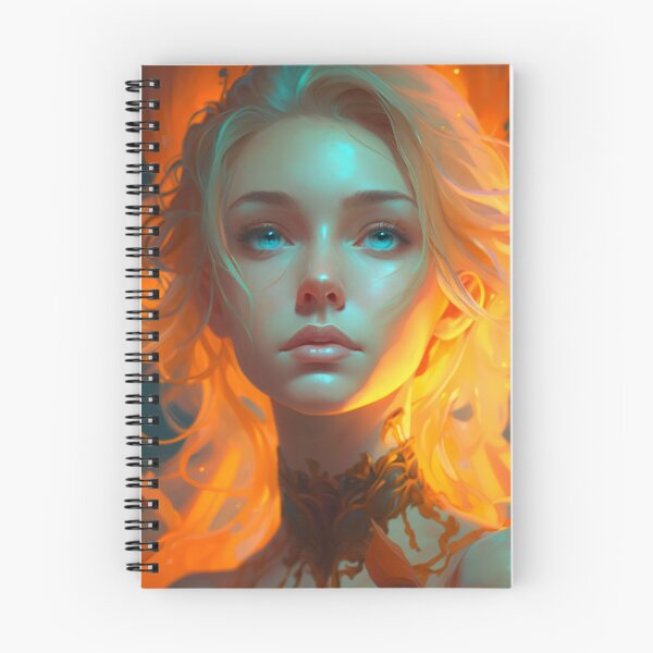 Item preview, Orange and Blue Serenity: A Portrait of a Captivating Girl designed and sold by oanaunciuleanu.