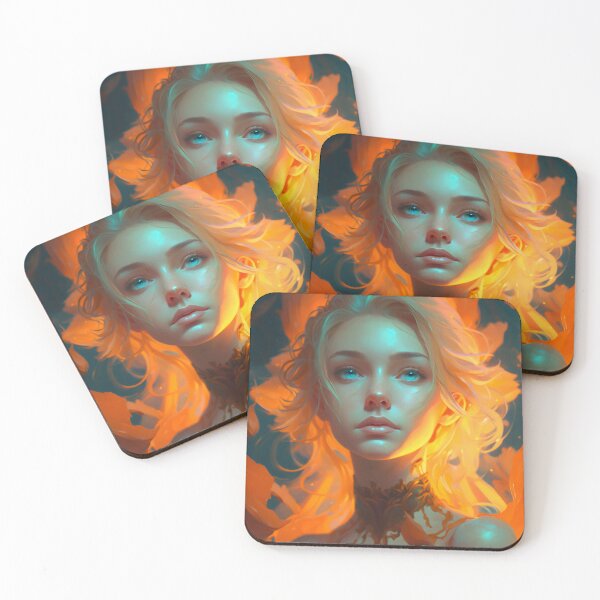 Item preview, Orange and Blue Serenity: A Portrait of a Captivating Girl designed and sold by oanaunciuleanu.