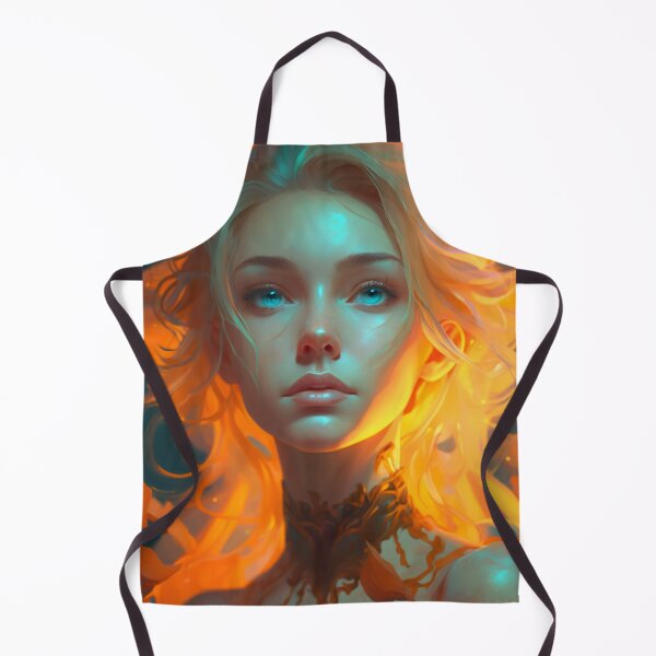 Item preview, Orange and Blue Serenity: A Portrait of a Captivating Girl designed and sold by oanaunciuleanu.