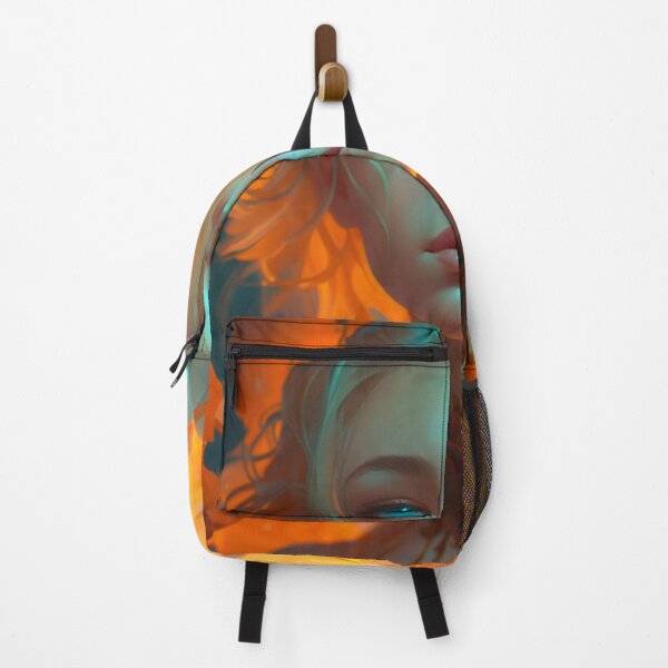 Item preview, Orange and Blue Serenity: A Portrait of a Captivating Girl designed and sold by oanaunciuleanu.