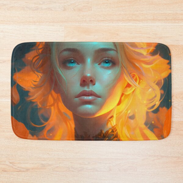 Item preview, Orange and Blue Serenity: A Portrait of a Captivating Girl designed and sold by oanaunciuleanu.