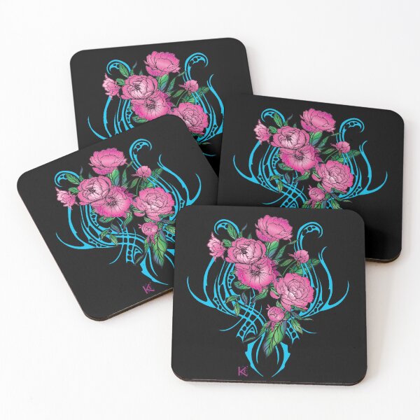 Item preview, Peony Tattoo Aqua designed and sold by NorthernBell.