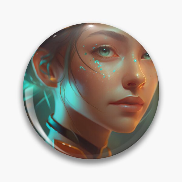 Item preview, Orange and Blue Serenity: A Portrait of a Captivating Girl designed and sold by oanaunciuleanu.