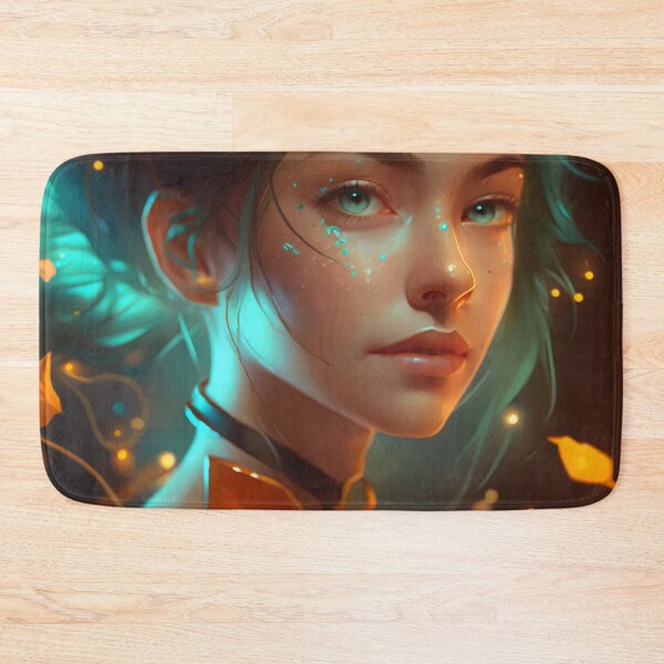 Item preview, Orange and Blue Serenity: A Portrait of a Captivating Girl designed and sold by oanaunciuleanu.