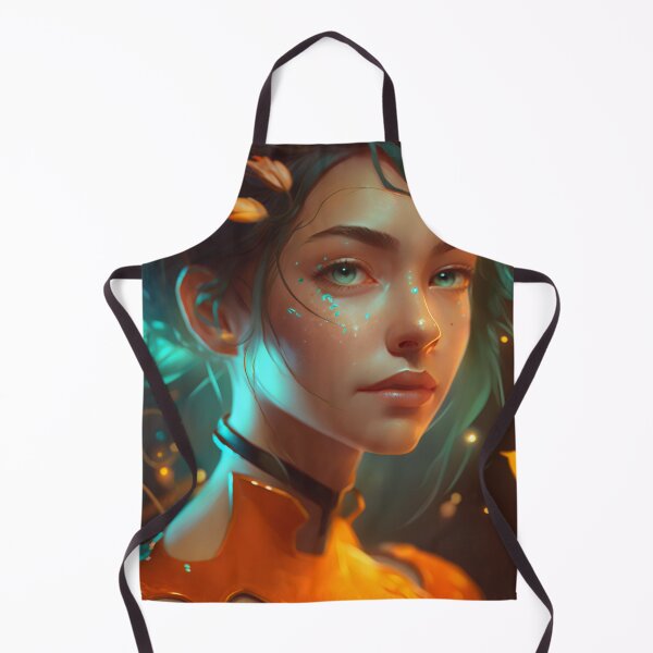 Item preview, Orange and Blue Serenity: A Portrait of a Captivating Girl designed and sold by oanaunciuleanu.