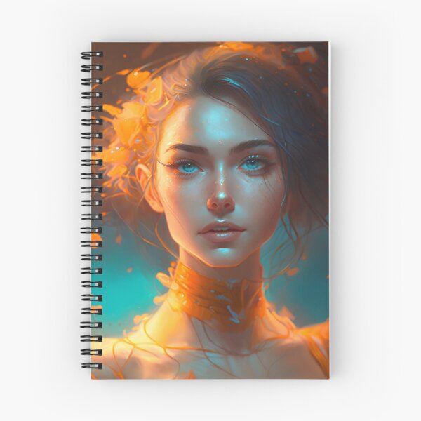 Item preview, Orange and Blue Serenity: A Portrait of a Captivating Girl designed and sold by oanaunciuleanu.