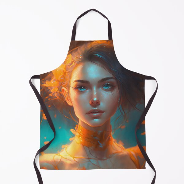 Item preview, Orange and Blue Serenity: A Portrait of a Captivating Girl designed and sold by oanaunciuleanu.