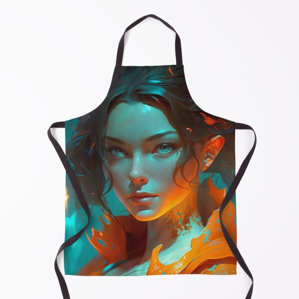 Item preview, Orange and Blue Serenity: A Portrait of a Captivating Girl designed and sold by oanaunciuleanu.