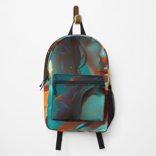 Item preview, Orange and Blue Serenity: A Portrait of a Captivating Girl designed and sold by oanaunciuleanu.