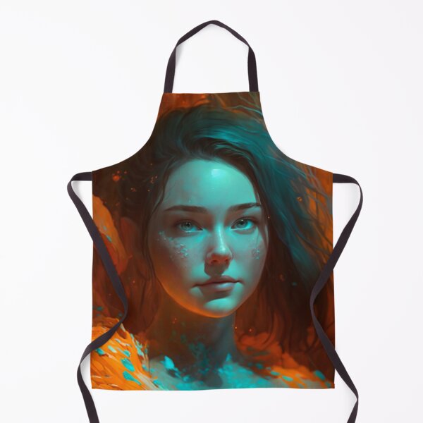 Item preview, Orange and Blue Serenity: A Portrait of a Captivating Girl designed and sold by oanaunciuleanu.