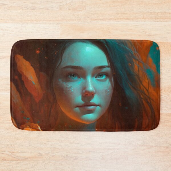 Item preview, Orange and Blue Serenity: A Portrait of a Captivating Girl designed and sold by oanaunciuleanu.