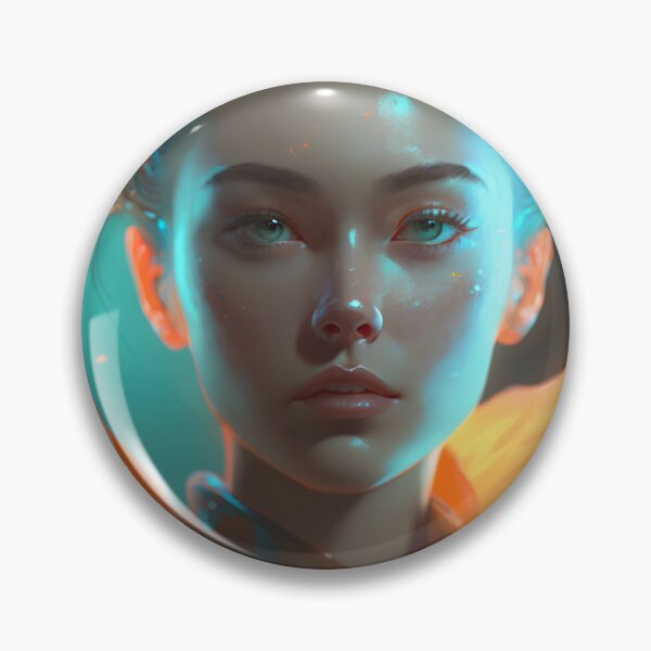 Item preview, Orange and Blue Serenity: A Portrait of a Captivating Girl designed and sold by oanaunciuleanu.