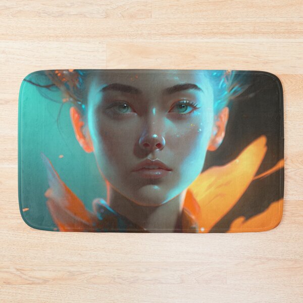 Item preview, Orange and Blue Serenity: A Portrait of a Captivating Girl designed and sold by oanaunciuleanu.