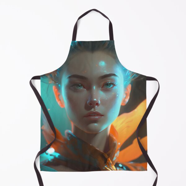 Item preview, Orange and Blue Serenity: A Portrait of a Captivating Girl designed and sold by oanaunciuleanu.