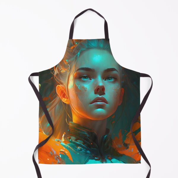 Item preview, Orange and Blue Serenity: A Portrait of a Captivating Girl designed and sold by oanaunciuleanu.