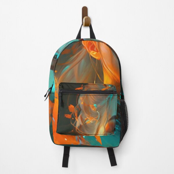 Item preview, Orange and Blue Serenity: A Portrait of a Captivating Girl designed and sold by oanaunciuleanu.