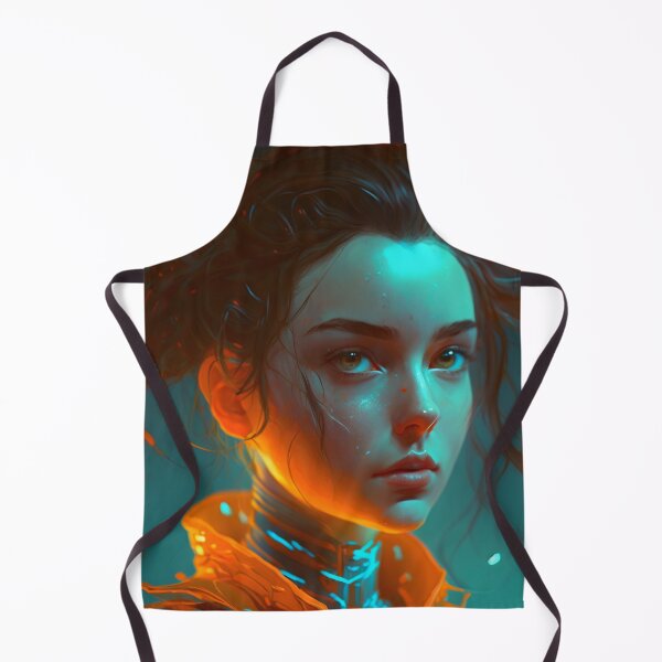Item preview, Orange and Blue Serenity: A Portrait of a Captivating Girl designed and sold by oanaunciuleanu.