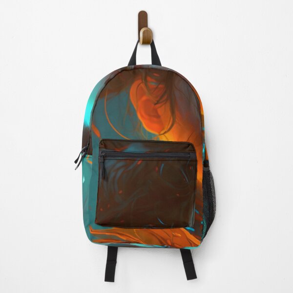 Item preview, Orange and Blue Serenity: A Portrait of a Captivating Girl designed and sold by oanaunciuleanu.