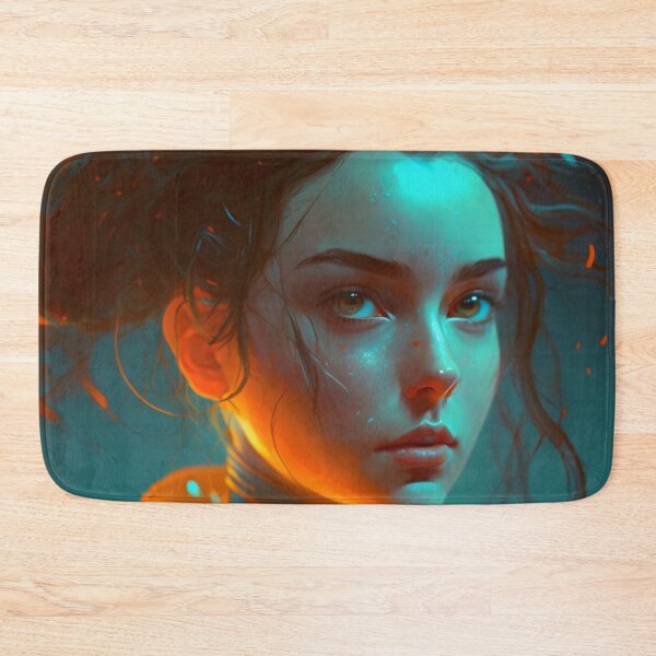 Item preview, Orange and Blue Serenity: A Portrait of a Captivating Girl designed and sold by oanaunciuleanu.