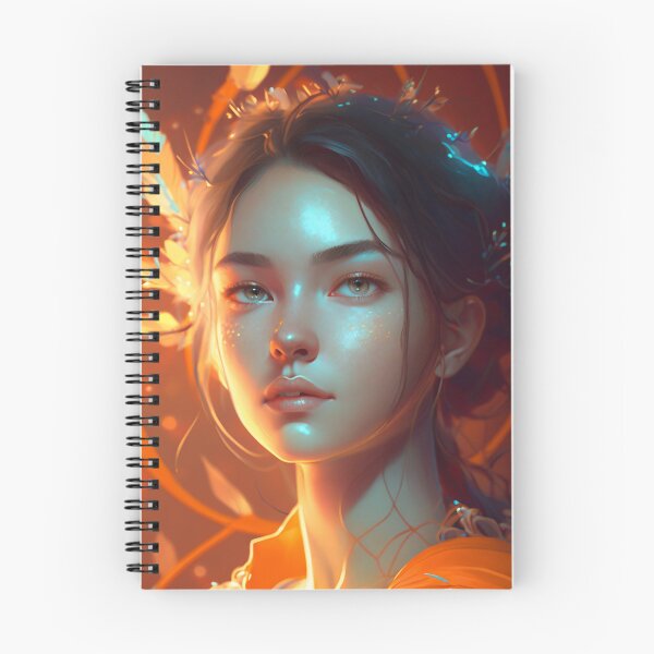 Item preview, Orange and Blue Serenity: A Portrait of a Captivating Girl designed and sold by oanaunciuleanu.