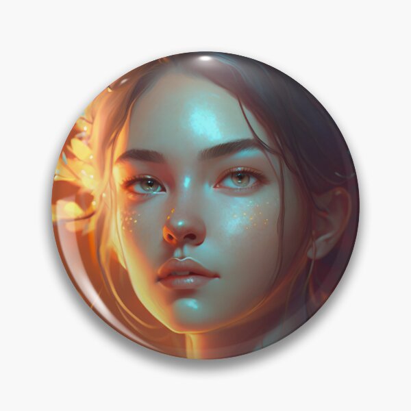 Item preview, Orange and Blue Serenity: A Portrait of a Captivating Girl designed and sold by oanaunciuleanu.