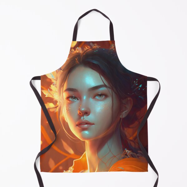 Item preview, Orange and Blue Serenity: A Portrait of a Captivating Girl designed and sold by oanaunciuleanu.