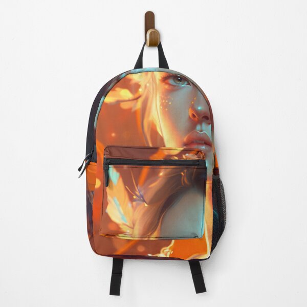 Item preview, Orange and Blue Serenity: A Portrait of a Captivating Girl designed and sold by oanaunciuleanu.