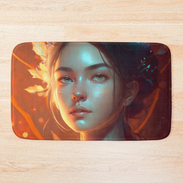 Item preview, Orange and Blue Serenity: A Portrait of a Captivating Girl designed and sold by oanaunciuleanu.