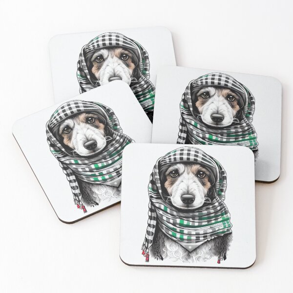Item preview, Dog wearing a Palestinian keffiyeh #2 designed and sold by nasmo.
